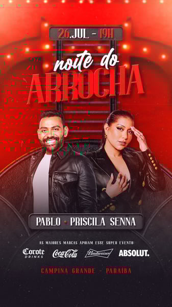 FLYER PARA EVENTO PSD EDITÁVEL STORIES NOITE DO ARROCHA