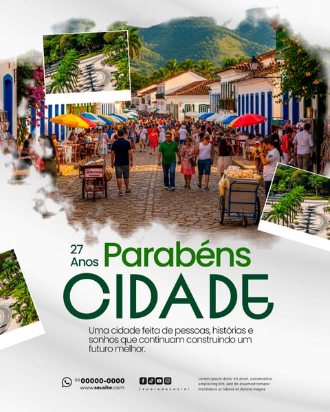 PARABÉNS CIDADE ANIVERSÁRIO SOCIAL MEDIA PSD EDITÁVEL 3