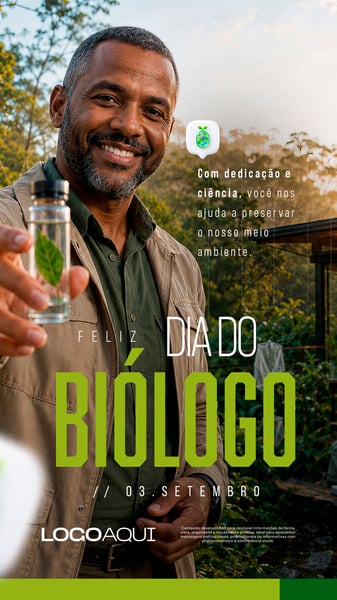 DIA DO BIÓLOGO NATUREZA E CIÊNCIA SOCIAL MEDIA FLYER PSD EDITÁVEL STORY