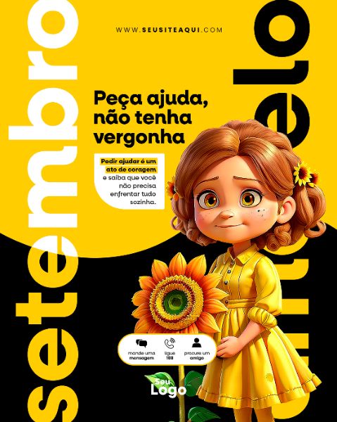 FEED VERTICAL - SETEMBRO AMARELO | SOCIAL MEDIA - PSD EDITÁVEL