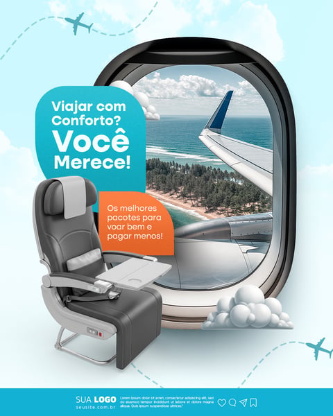 Agência de Viagens Turismo Social Media PSD Editável