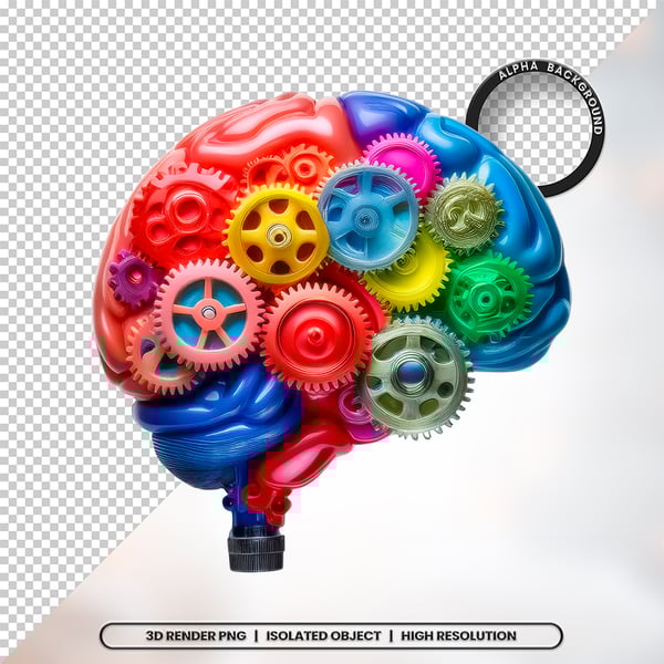 3D RENDER CÉREBRO NEUROCIÊNCIA ELEMENTO ÍCONE PSD PNG 21