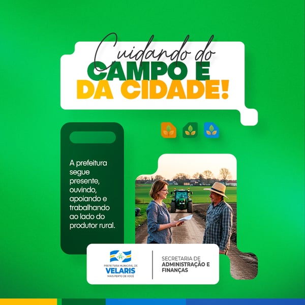 PREFEITURA INFORME COMUNICADO PAVIMENTAÇÃO PRAÇA SAÚDE CAMPO RURAL MÁQUINAS VAGAS AVISO PSD EDITÁVEL