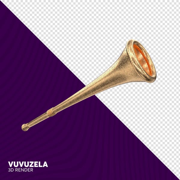 ELEMENTO 3D VUVUZELA CORNETA CARNAVAL PNG