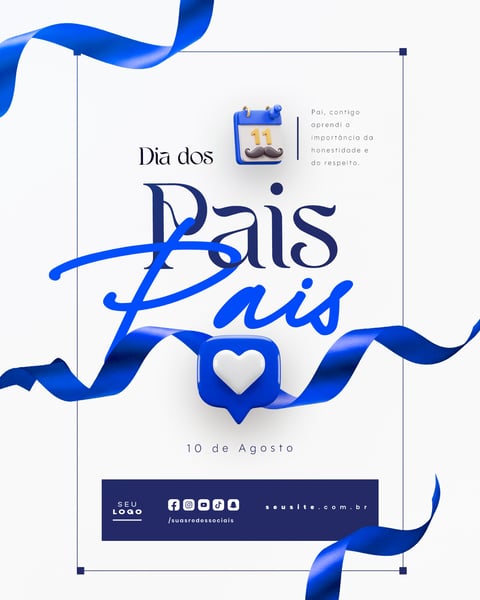 DIA DOS PAIS AGOSTO SOCIAL MEDIA POST EDITÁVEL FEED