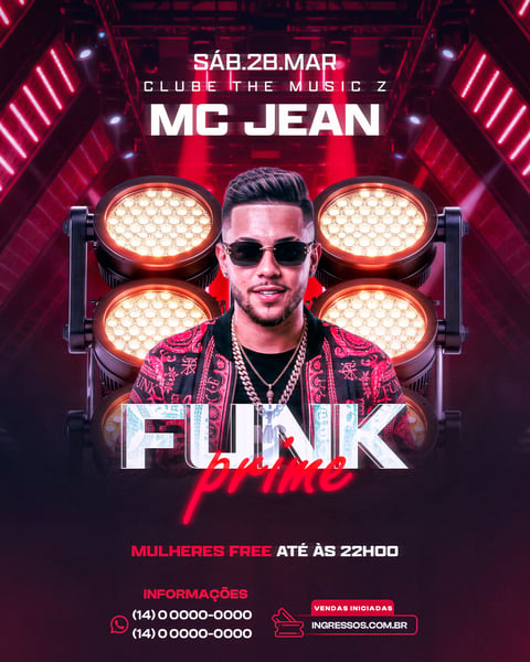 FLYER PARA EVENTO FUNK PRIME PSD EDITÁVEL