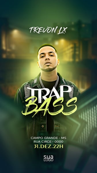 FLYER TRAP BASS PARA MÍDIAS SOCIAIS STORY - PSD EDITÁVEL
