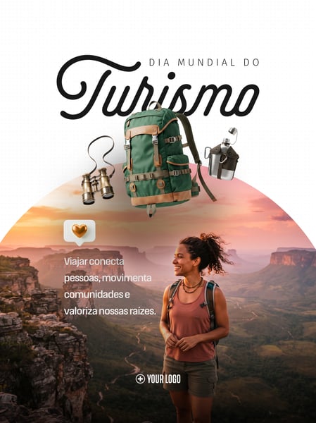 DIA MUNDIAL DO TURISMO VIAGEM E AVENTURA SOCIAL MEDIA FLYER PSD EDITÁVEL