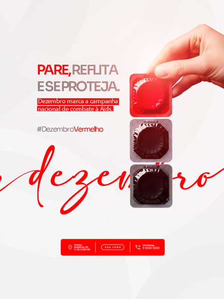 FLYER PARA DEZEMBRO VERMELHO MÊS DA LUTA CONTRA AIDS PSD EDITÁVEL 6