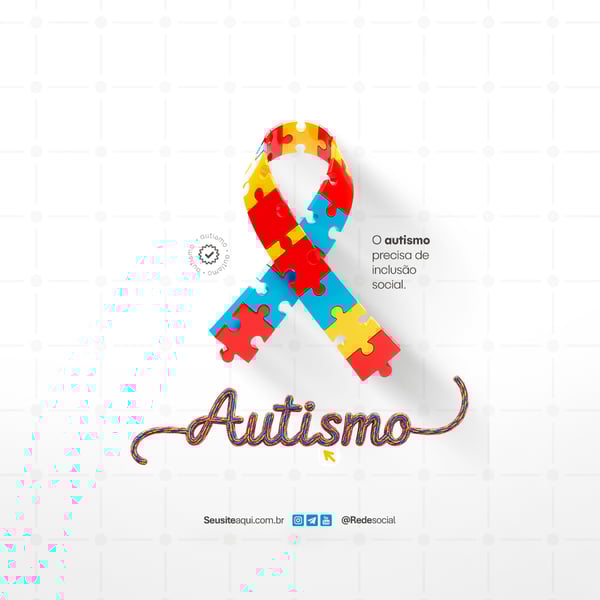 DIA MUNDIAL DE CONSCIENTIZAÇÃO DO AUTISMO 2 DE ABRIL SOCIAL MEDIA PSD EDITÁVEL
