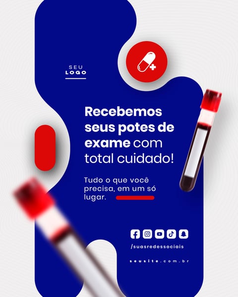 Farmácia Descontos Manipulados exames curativos social media editável