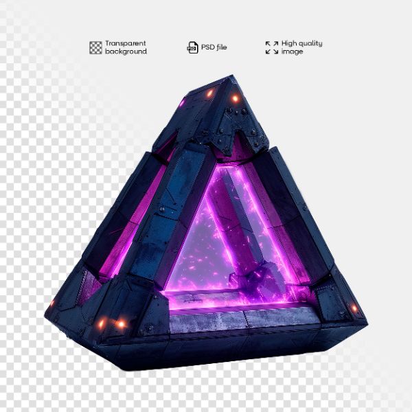 ELEMENTO 3D FUTURISTA | COM LUZES NEON | IMAGEM SEM FUNDO