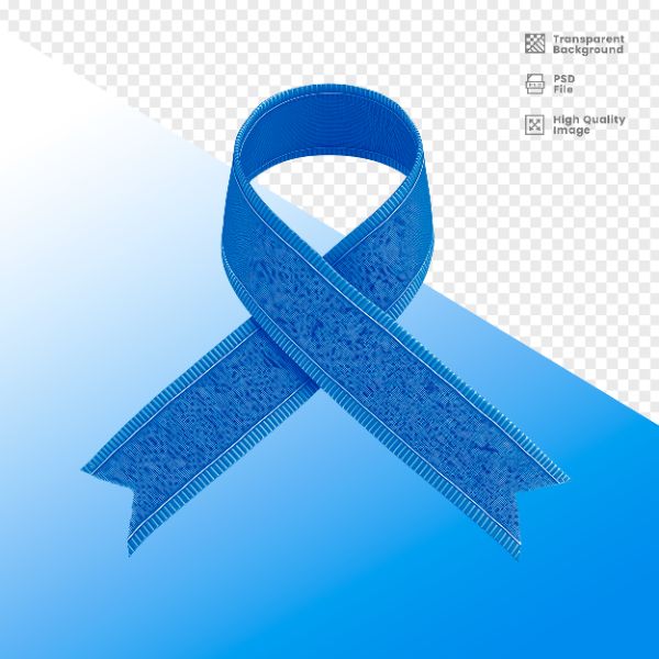 ELEMENTO 3D PARA COMPOSIÇÃO FITA AZUL LUTA CONTRA O CÂNCER