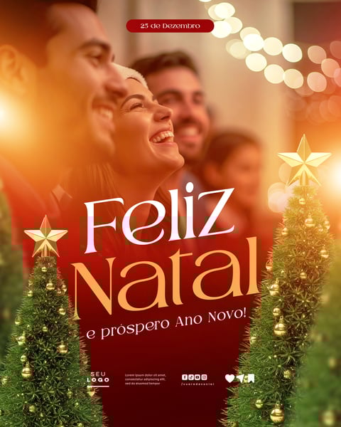FELIZ NATAL E PRÓSPERO ANO NOVO 25 DE DEZEMBRO SOCIAL MEDIA PSD EDITÁVEL 6