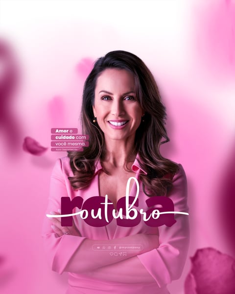 OUTUBRO ROSA MÊS DE CONSCIENTIZAÇÃO SOBRE O CÂNCER DE MAMA SOCIAL MEDIA FLYER PSD EDITÁVEL K1