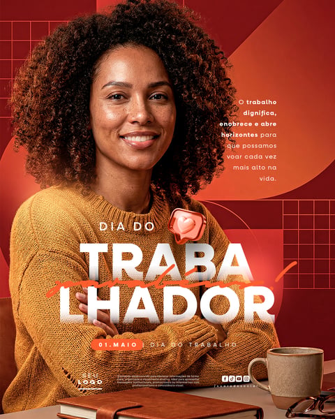 DIA DO TRABALHADOR 01 DE MAIO SOCIAL MEDIA PSD EDITÁVEL 4