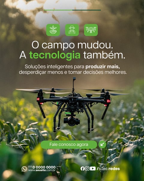 SOCIAL MEDIA AGRONEGÓCIO O CAMPO MUDOU PSD EDITÁVEL