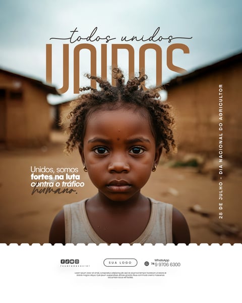 30 DE JULHO - DIA MUNDIAL CONTRA O TRÁFICO DE PESSOAS - FLYER SOCIAL MEDIA PSD EDITÁVEL