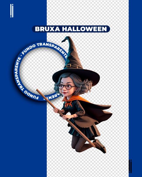 BRUXA HALLOWEEN | IMAGEM SEM FUNDO | ELEMENTO 3D | PNG
