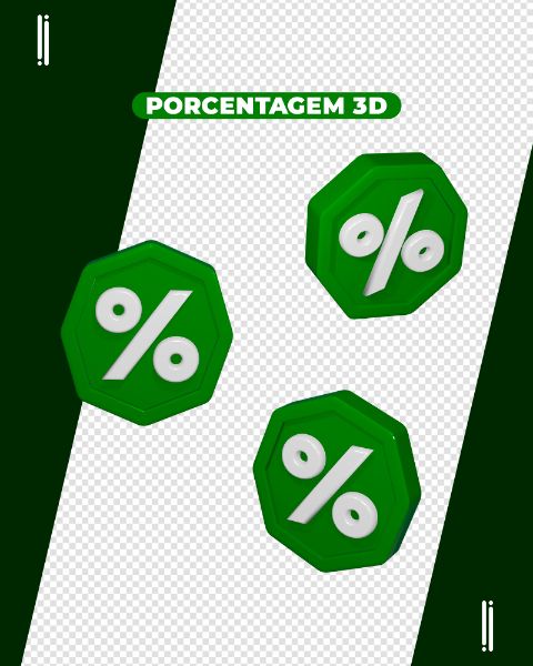 ELEMENTO 3D | PORCENTAGEM | DESCONTO | IMAGEM SEM FUNDO | PSD EDITÁVEL
