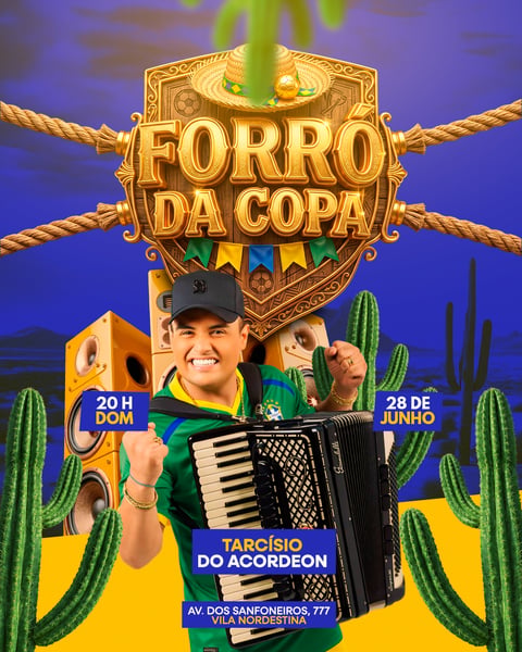 FLYER PARA EVENTOS DE SHOWS FORRÓ DA COPA FEED 239