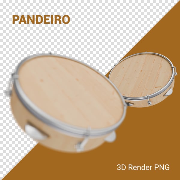 HKF PANDEIRO 3D RENDER PNG PARA COMPOSIÇÃO (8)