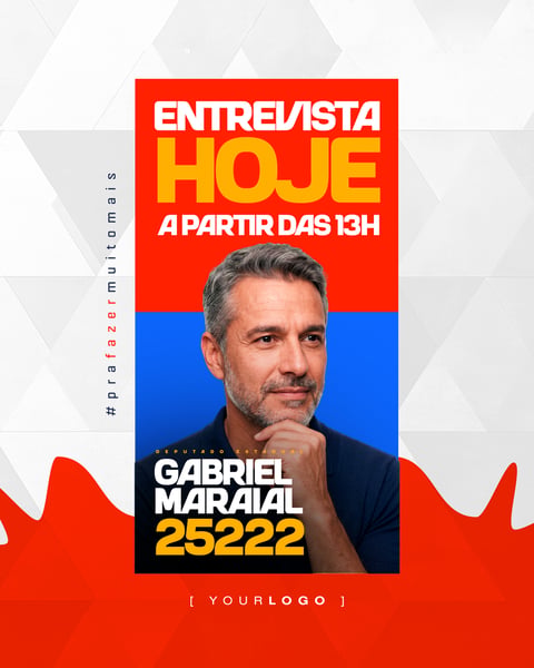 ANÚNCIO DE ENTREVISTA HOJE CAMPANHA POLÍTICA PSD EDITÁVEL