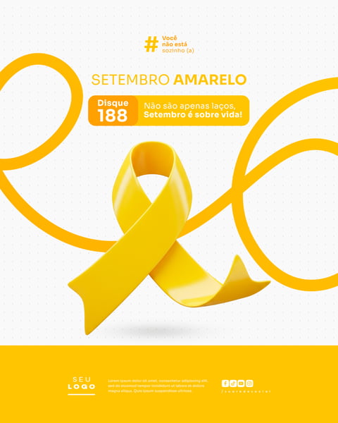 SETEMBRO AMARELO CAMPANHA DE PREVENÇÃO AO SUICÍDIO SOCIAL MEDIA PSD EDITÁVEL 2
