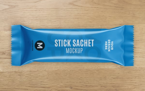 EMBALAGEM DE SACHÊ PSD EDITÁVEL MOCKUP