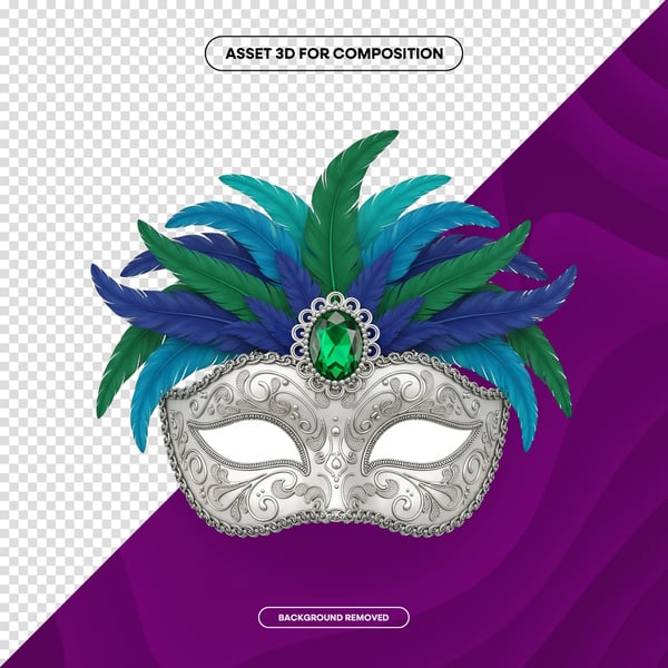 MÁSCARA DE CARNAVAL FESTA BRASIL PNG COMPOSIÇÃO 78 EDITADO