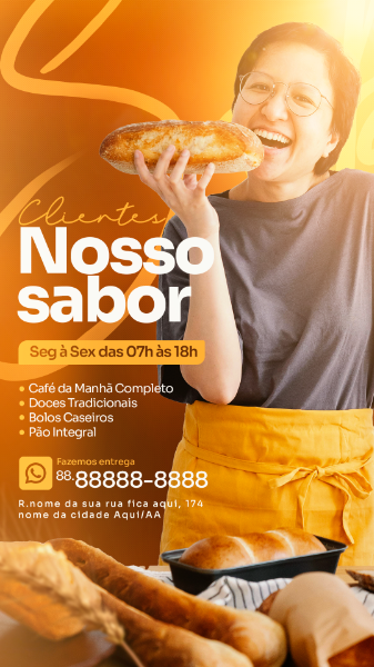 STORIES NOSSO SABOR TRADICIONAL DE PÃES PANIFICADORA SOCIAL MEDIA PSD