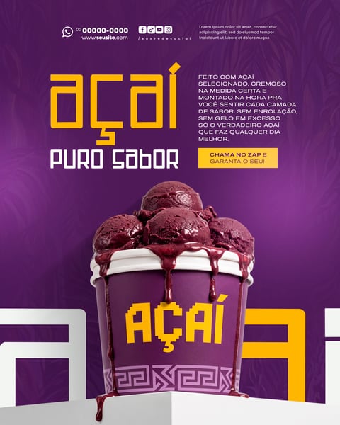 Açaí SOCIAL MEDIA PSD EDITÁVEL 2