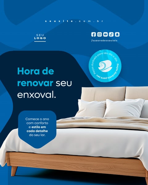 CAMA MESA E BANHO ENXOVAL FEED VERTICAL SOCIAL MEDIA PSD EDITÁVEL