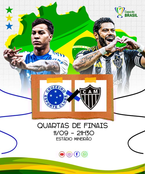 FLYER ESPORTIVO FUTEBOL COPA DO BRASIL CRUZEIRO vs ATLÉTICO