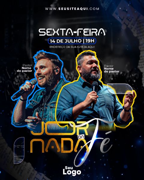 FEED VERTICAL - FLYER JORNADA DA FÉ - IGREJA, CHURCH, GOSPEL | PSD EDITÁVEL