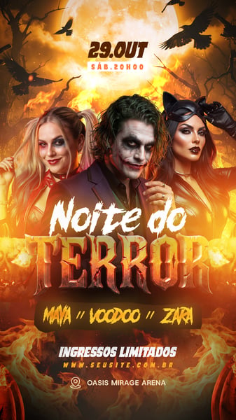 FLYER NOITE DO TERROR STORY PSD EDITÁVEL