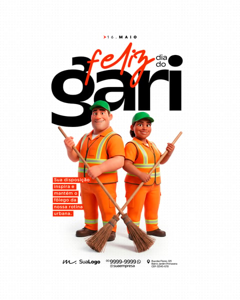 HOMENAGEM FELIZ DIA DO GARI 16 DE MAIO SOCIAL MEDIA PSD EDITÁVEL 5