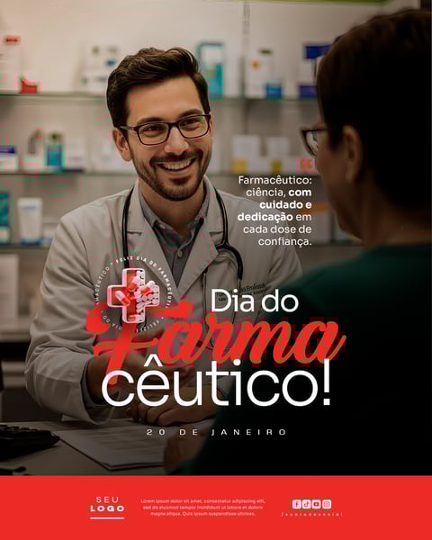 DIA DO FARMACÊUTICO 20 DE JANEIRO SOCIAL MEDIA PSD EDITÁVEL 5