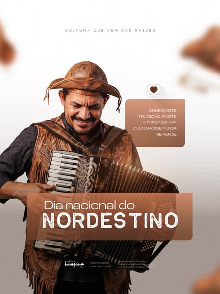 DIA DO NORDESTINO HOMEM COM CHAPÉU SOCIAL MEDIA FLYER PSD EDITÁVEL