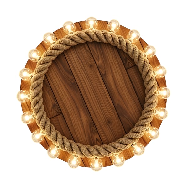 TAMPA DE MADEIRA COM LUZES EM VOLTA E UMA CORDA CIRCULAR AO CENTRO 04