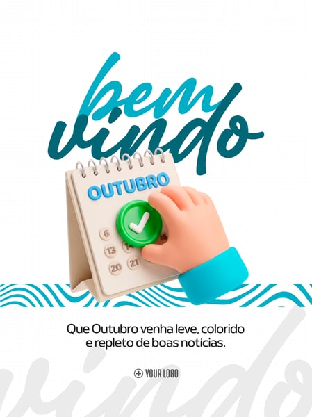 BEM VINDO OUTUBRO BANNER SOCIAL MEDIA FLYER PSD EDITÁVEL