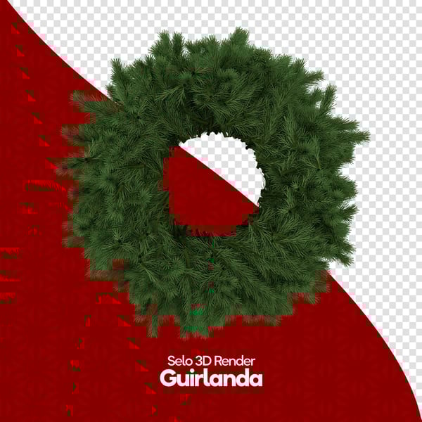 ELEMENTO 3D ENFEITES DE NATAL GUIRLANDA PNG