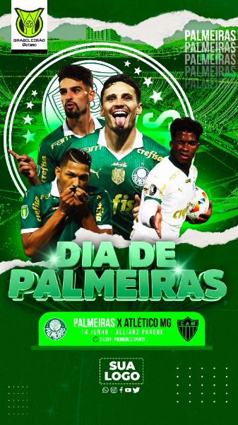 FLYER ESPORTIVO BRASILEIRÃO DIA DE PALMEIRAS STORIES