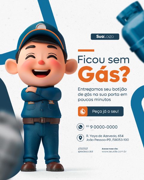 GÁS ENTREGA GRÁTIS SOCIAL MEDIA POST FEED VERTICAL