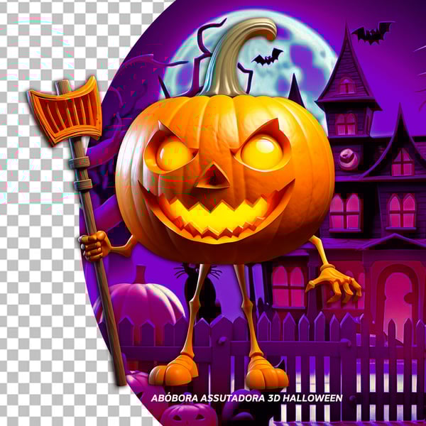 ABÓBORA ASSUSTADORA HALLOWEEN PNG