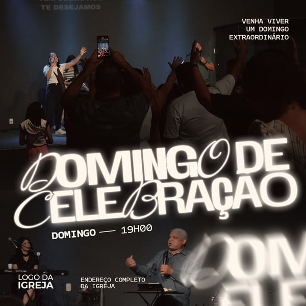 CULTO DE DOMINGO E CELEBRAÇÃO 5 PSD EDITÁVEL