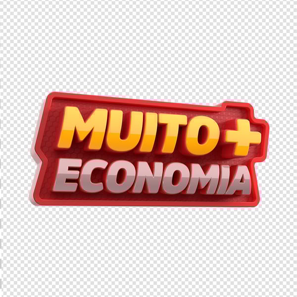 SELO 3D SUPERMERCADO MUITO MAIS ECONOMIA PNG