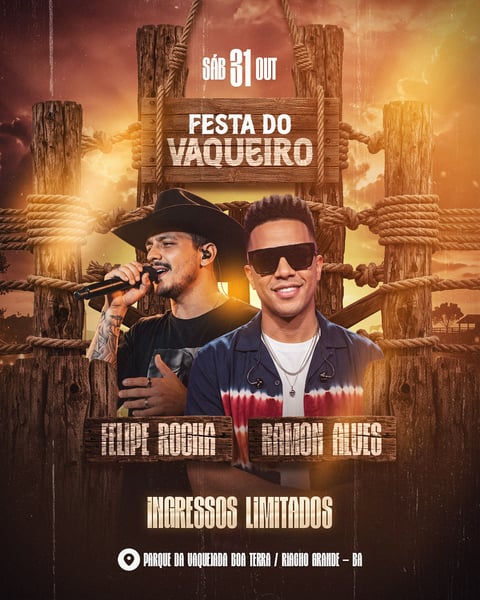 FLYER FESTA DO VAQUEIRO FEED PSD EDITÁVEL