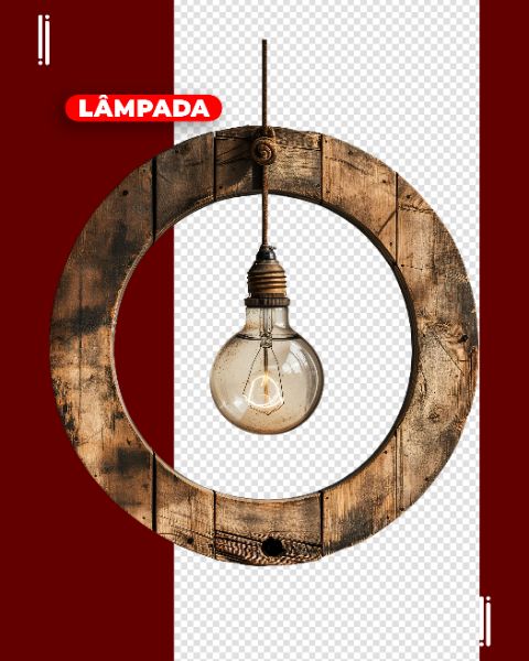 LÂMPADA COM MADEIRA | PARA COMPOSIÇÃO | IMAGEM SEM FUNDO | PSD EDITÁVEL