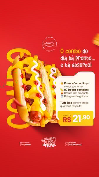 HOT DOG CARDÁPIO LANCHE CACHORRO QUENTE PROMOÇÃO HAMBURGUERIA LANCHONETE PSD EDITÁVEL